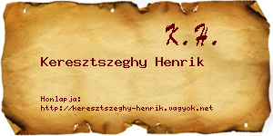 Keresztszeghy Henrik névjegykártya
